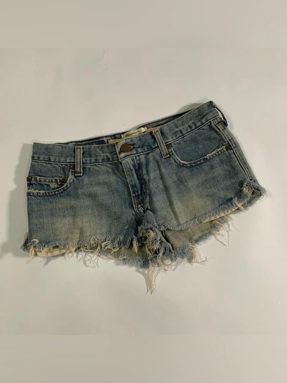 Y2K Abercrombie & Fitch Cutoff Denim Shorts Size 0 Low Rise
